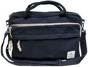 TruHemp Handmade Hemp Side Bag with Cotton Blend, Black  Durable and Stylish Crossbody Messenger Bag with Adjustable Strap