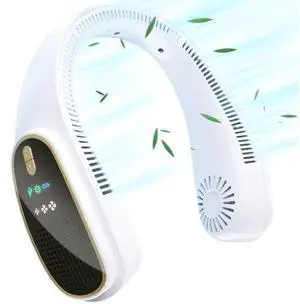 Portable Neck Fan4000mAh USB Rechargeable Personal Fan,3 Speeds 83 Air Outlet 360° Cooling Wearable FanHand-free Neck Fan with Led screen for Women, Men, Office, Travel, Outdoor