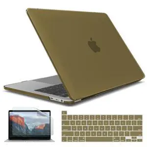 IBENZER Compatible with 2025 2024 M2 MacBook Pro 13 Inch Case 2025-2016 M1 A2338 A2289 A2251 A2159 A1989 A1706 A1708, Hardshell Case&Keyboard Cover&Screen Film for MacPro 13, Olive Green, T13OLGN+2