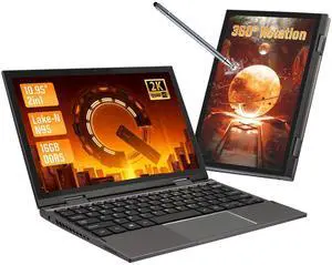 BINHENGLON Mini Laptop, 10.95 Inch Ultrabook, 2000 * 1200 Touch Display, Celeron N95 (up to 3.4 GHz), 16 GB DDR5 RAM, 960GB SSD, Convertible, 2X Type-C, BT 5.0(Gray, 16G+960G SSD)