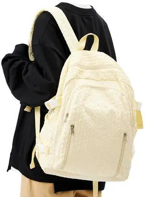 weradar Lightweight Middle School Bag For Teens Girls,Kawaii Backpack For College Students,Aesthetic Bookbag,Cute School Backpack For Women Casual Daypack(Yellow)