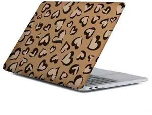 Yicomon Compatible with MacBook Air 13 inch Case 2020 2021 M1 A2337 A2179 A1932, Plastic Hard Shell Case for Mac Air 13 with Touch ID (2018-2021) - Heart Leopard Print