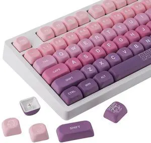 Sunzit MOA Keycaps,131 Keys Cute PBT Bear Custom Keycaps 60 65 75 100 Percent,Dye-Sub Key caps Keyboard Keycap Set for MX Switches Mechanical Keyboard (Purple)