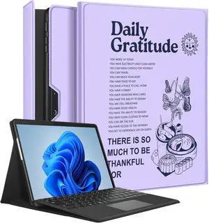 Wazzasoft for Microsoft Surface Pro 9 Case 13 Inch 2022 for Women Cute Girls Folio Cover Girly Purple Design Protection Compatible with Type Cover Keyboard for Windows Surface Pro 9 Case 13" Tablet