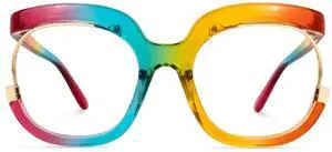 Zeelool Stylish Oversized Round Blue Light Blocking Glasses for Women Darice JGX695526-01 Colorful