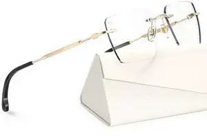 ANYLUV Rimless Blue Light Glasses Men Women, Fashion Oversized Lens Blue Light Blocking Glasses with Lightweight Metal Temple