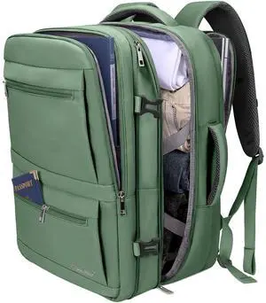 BALEINE Travel Backpack for Women Men, Large Sturdy Carry On Laptop Backpack Gifts for Business, Casual, Weekender, Hiking (XL, Olive Green)