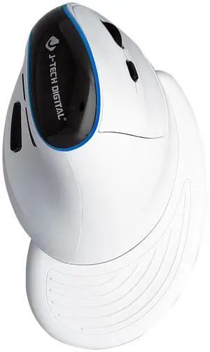 J-Tech Digital Vertical Ergonomic Wireless Mouse  Bluetooth Dual Mode + USB Dongle, Rechargeable, 2.4GHz, Adjustable DPI 3200, for Laptop, Desktop, PC, Mac [V638W]
