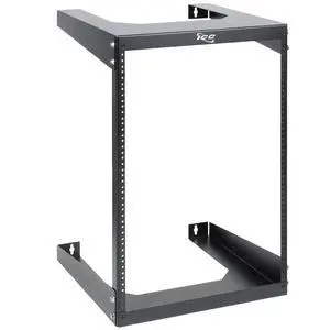 ICC 15U Wall Mount 19 Open Frame Server Rack  18 Deep Cold-Rolled Steel, 125lb Load Capacity  Network Rack for Patch Panels, Switches, AV, IT & Telecom Equipment Installations