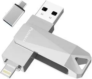 USB Flash Drive for iPhone 512GB Apple MFi Certified Photo Stick Thumb Drive, iPhone-Memory-Stick for iPad/iPhone/Computer Picture Keeper Portable Hard Drive GreySliver