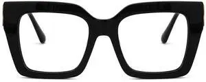 Zeelool Glasses Frames for Women Chic Oversized Square Eyeglasses Black Fashion Non Prescription Glasses Acetate Full Eyewear Glasses JGA775618-01