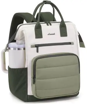 LOVEVOOK Puffer Laptop Backpack for Women, 15.6 Inch Work Backpack purse for Nurse Teacher, College Back to School Bookbag for Teen Girls, Personal Item Travel Bag Computer Daypack for Daily Commute