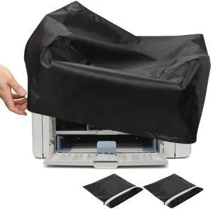 PATIKIL 16.93 Inch and 27.56 Inch and Printer Dust Cover Case, 2Pcs Water Proof Static Free Polyester Protective Covers Jacket for Various Printers or Copiers, Black
