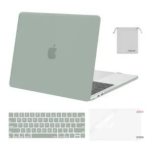 MOSISO Compatible with MacBook Pro 13 inch Case M2 2025, 2024, 2023, 2022-2016 A2338 M1 A2251 A2289 A2159 A1989 A1708 A1706, Plastic Hard Shell&Keyboard Cover&Screen Film&Storage Bag, Antique Green