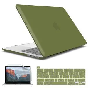 IBENZER Compatible with 2025 2024 M2 MacBook Pro 13 Inch Case 2025-2016 M1 A2338 A2289 A2251 A2159 A1989 A1706 A1708, Hardshell Case&Keyboard Cover&Screen Film for MacPro 13, Matcha Green,T13MOGN+2