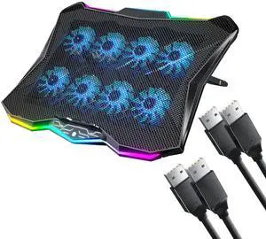 AICHESON AA3 Gaming Laptop 8 Cooling Fans and 2 x 1.3m USB A to A Cables Set