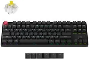 Keychron K8 Version 2 TKL Custom Wireless Mechanical Keyboard, QMK Programmable Bluetooth 5.2/Wired, RGB Backlit with Shine-Through PBT Keycaps, Super Banana Switch for Mac Windows Linux