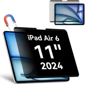 Magnetic Privacy Filter Compatible with iPad Air 6th 11 Inch 2024, Removable Anti Glare Blue Light Privacy Screen Privacy Screen Privacy Screen