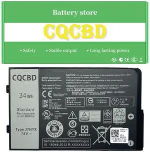 CQCQ J7HTX 7XNTR Battery for for Dell Latitude 7202 7212 7220 Rugged Extreme Tablet Series 0FH8RW FH8RW 27JT0 (7.6V 34Wh/4342mAh)