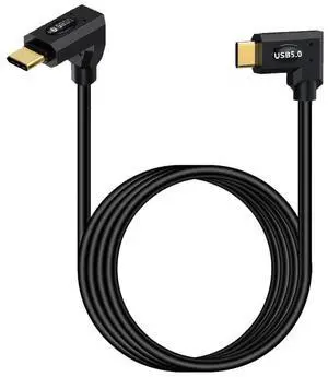 Kework 1ft USB 5.0 Type C Cable, Bidirectional 80Gbps, 240W PD Charging, 16K@60Hz Video, Left Right to Up Down Angle Male Cord for Thunderbolt 5/4/3, eGPUs, Razer Blade, Support Dual 8K@144Hz Monitor
