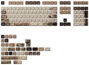 Akko PBT Keycaps Set, Mountain Seclusion MOA Profile 140-Key PBT Keycaps for Mechanical Keyboards