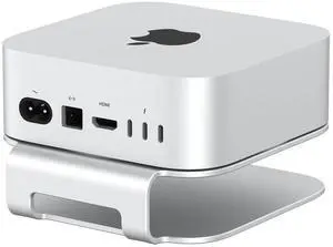 Qwiizlab Aluminum Stand for 2024 Mac mini M4/M4 Pro, Convenient Acess to Power Button, Anti-Scratch, Anti-Slip, Avoid Overheating, Durable and Sturdy Design (Silver)