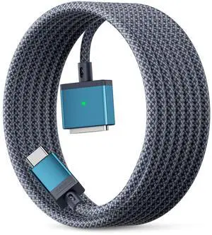 USB-C to Magnetic 3 Cable for M4 MacBook Air Pro Charger, 140W Magnetic Safe 3 Cable for MacBook Air (15''/13'' M4 2025, M3 2024, M2 2023, M2 2022), MacBookPro (16"/14" 2024/2023/2021), 2M/6.6ft Blue