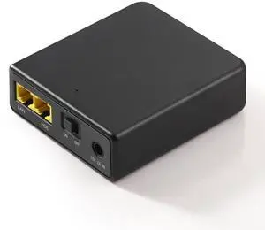 ALFOINE Mini UPS Battery Backup: 37Wh 5000mAh Uninterruptible Power Supply, Surge Protector with DC Input, POE 24V 48V Output for Home Router, Modem, Security Camera (POE 48V)