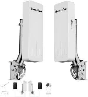 Point to Point Starlink Internet Outdoor Long Range Transmission with Sliver Mount for Starlink Gen 3 Router, Starlink WiFi Extender, 5.8GHz 3KM 1000Mbps 18dBi High Gain Antenna, 2 Pack