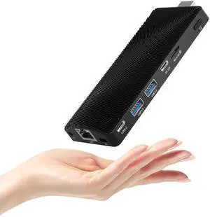 HEIGAOLAPC PC Stick, Mini Desktop Celeron J4115 8GB DDR4 128GB eMMC, USB-C Fanless Micro PC, USB PD3.0 HDMI 4K 60Hz Wi-Fi5 Gigabit Ethernet BT5.2 on Business Office Industrial IOT Media Home