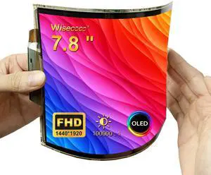 7.8 inch Flexible Display Curved Bendable Screen FHD 1440 * 1920 AMOLED Display with HDMI Driver Board OLED Monitor Without Enclosure Kit for DIY Prototype Demo