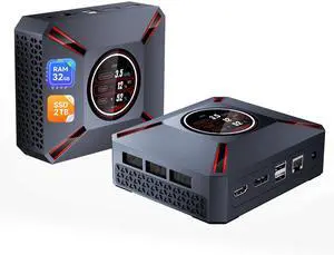 Mini Gaming PC, LED Display Core i9-12900HK (up to 5.0GHz), 32GB RAM, 2TB SSD, Windows 11 Pro, 8K DP & 4K HDMI, Wi-Fi 6 & BT5.2, High Performance Desktop Mini Tower Computer for Gaming & Productivity