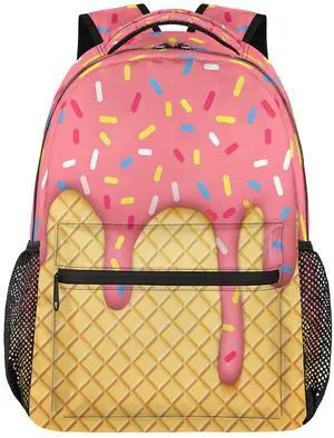 GzLeyigou Daypack Backpacks 16 Inch Bookbags for Students, Ice Cream School Backpack Laptop Shoulder Bag Daypack for Travel Hiking Camping, Casual Daypack for Girls Boys Women Men