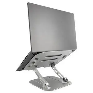 Height & Angle Adjustable Computer Stand for Laptop - Portable Computer Holder for Desk with Ventilation Slots for Enhanced Airflow - Adjustable Laptop Stands for Desk with Non-Skid Silicone Pads