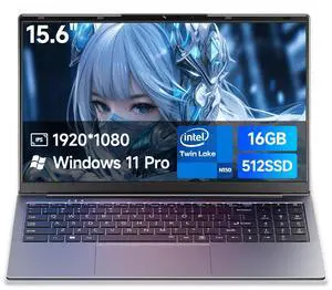 SIECUBIC Student Laptop, 15.6" 16GB RAM 512GB SSD, Intel N150 Processor, Windows 11 Pro, FHD 1080P Laptop Computer for School, College, Office Work, Home & Business Use, Lightweight with USB Type C