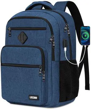 School Backpack for Boys Girls Teens, Blue Backpack for Men Women, 15.6 inch Laptop Back Pack with USB Charging Port, Backpacks for School Business Work College Travel, College Book Bag, Bookbag