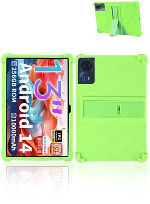 for TECLAST T65max 13 Inches Android 14 Tablet 2024 New Tablet Model Case,Soft Silicone Adjustable Stand Cover Lightweight Kids Friendly,Green.