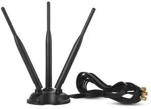 TECHTOO WiFi Antenna Dual Band 2.4GHz - 5.8GHz with RP-SMA Connector Treble Antenna Magnetic Base for Wireless Network Router - USB Adapter - PCI PCIe Cards - Signal Booster - Wireless Range Extender