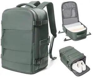 coowoz Travel Backpack Carry On for Women Man Gym Backpack with Laptop Compartment Mochila de Viaje Teacher Personal Item Backpacks Rucksack Airplane Accessories Must Haves Olive Green Small