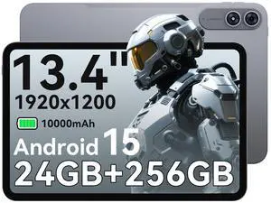 FIRYMID Tablet 13.4 Inch Large Screen Android 15 Tablet with Octa-Core, 24GB+256GB, 10000mAh Battery, 1920x1200 FHD Display with Protective Case, 8MP+13MP Camera, 2.4G/5G WiFi+BT5.0+GPS