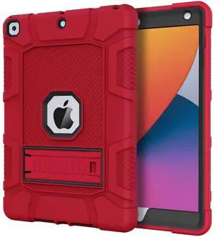 Azzsy Case for iPad 9th/8th Generation (10.2 Inch, 2021/2020 Model), Slim Heavy Duty Shockproof Rugged Protective Case for iPad 10.2 inch (Red)