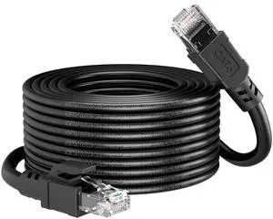 VOIETOLT Cat 6 Outdoor Ethernet Cable 9 ft, 24AWG 10Gbps High Speed Cat6 Ethernet Cable Cord Waterproof Direct Burial LLDPE UV Jacket