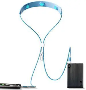 Sunazen 100W Fast Charging Neck Massager Cable | 3-Modes Silicone Vibration with USB C to USB C Connector | 1.45M Nylon Braided Cable | Compatible with iPhone 15/16 & Android/iPad (No Power Bank)