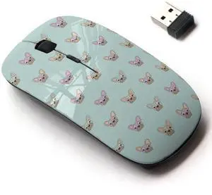 2.4G Wireless Mouse with Cute Pattern Design for All Laptops and Desktops with Nano Receiver - French Bulldogs Head