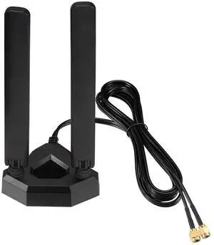 Eightwood WiFi 6E Tri-Band Antenna 6GHz 5GHz 2.4GHz Gaming WiFi Antenna Magnetic Base with 6.5ft Extension Cable for PC Desktop Computer PCIe WiFi 6E Card, Router