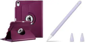 Fintie 360 Degree Rotating Case for iPad Air 11-inch, iPad Air 5th/ 4th Gen 10.9 Inch Bundle with Fintie Silicone Sleeve for Apple Pencil 2nd Generation