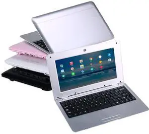 Goldengulf 2025 Version 10.1 Inch Portable 8GB Computer Laptop PC Quad Core Android 6.0 Mini Netbook Slim and Lightweight Notebook YouTube Player Flash (Silver)