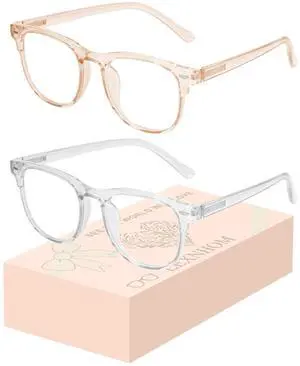 LEXNHOM TR90 anti-blue light glasses Square TR6025 Transparent champagne + transparent