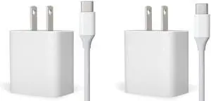 Vebner 30W USB-C Fast Charger and Cable Compatible with Google Products, Google Pixel Phones, Tablets and Other USB-C Devices (2-Pack - 6-Foot)