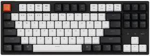 Keychron C1 87 Keys Wired Mechanical Keyboard for Mac Windows, 80% Layout Tenkeyless Gateron G Pro Red Switch White LED Backlit Double-Shot ABS Keycaps, USB-C Gaming Keyboard for Gamer/Typists/Office